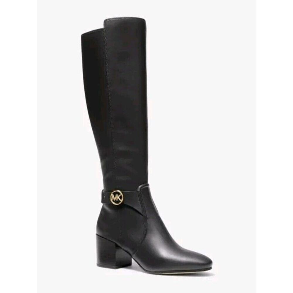 Michael Kors Carmen Leather Tall Riding Boot Black Size 6M NEW